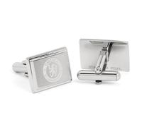 Chelsea FC Official Mens Stainless Steel Cufflinks - Rectangular Engraved Crest Shirt Accessories - Luxury Gift Box - Ideal Blues Football Gift