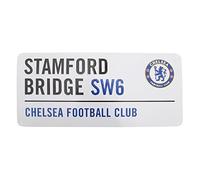 Chelsea FC Official Stamford Bridge Metal Football Club Street Sign (One Size) (White/Black/Blue)