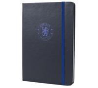 Chelsea FC Premium Crest A5 Notebook (One Size) (Black/Blue)