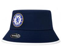 Chelsea FC Reversible Bucket Hat Navy & Royal Blue | Official Licensed Product, 2-in-1 Design, 100% Cotton, One Size Fits Most, Embroidered Branding