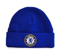 Chelsea FC Royal Blue Knitted Turn Up Winter Hat Football Club Badge Official