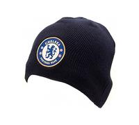 Chelsea FC Unisex Adult Crest Knitted Beanie (One Size) (Navy)