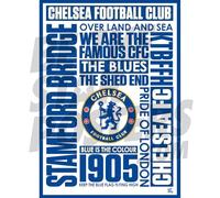 Chelsea FC Word Poster Framed A3