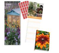 Chelsea Flower Show Calendar 2027 and RHS 2026 A5 Diary Hardback Gift Set Bundle Royal Horticultural Society with Free Organising Stickers Included