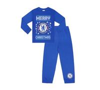 Chelsea Football Club Mens and Kids Matching Family Merry Christmas Long Pyjama Set Boys Girls Xmas PJ's (X-Large) Blue
