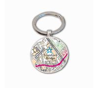 Chelsea Ground Key Ring, Stamford Bridge Stadium Key Chain, Football Stadium Map Key Ring
