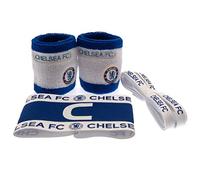 Chelsea Hy-Pro Officially Licensed F.C. Accessory Set Shoe Laces, Sweatbands, Captains Armband, Merchandise, Great Football Gift Idea