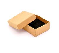 Chelsea Jones - 12 x Pack Natural Brown Kraft Paper Gift Boxes with Black Inserts - Ideal for Crafting/Jewellery etc. Wholesale/Bulk Buy - 5 x 5 x 2.2 cm (1257)