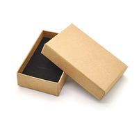 Chelsea Jones - 12 x Pack Natural Brown Kraft Paper Gift Boxes with Black Inserts - Ideal for Crafting/Jewellery etc. Wholesale/Bulk Buy - 8 x 5 x 2.5 cm (0181)
