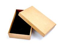 Chelsea Jones 12 x Pack Natural Brown Paper Gift Boxes with Black Inserts - Ideal for Crafting/Jewellery etc. Wholesale/Bulk Buy