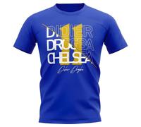 Chelsea Junior Didier Drogba Graphic Signature T-Shirt in Blue | Size: 9-11 Years Chelsea Blue 9-11 Years