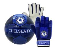 Chelsea Junior Size 4 Football & Goalkeeper Goalie Gloves Set Official Gift