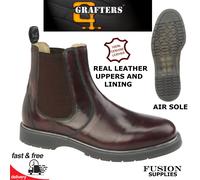 Mens Grafters Chelsea Ankle Boots Leather Twin Gusset Farm Boys Comfort Lined