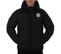 Chelsea Mens Quilted Jacket Hooded Winter Coat Official Gift Black Zip Medium
