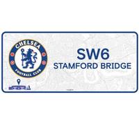 Chelsea Metal Wall Sign, Route to Stamford Bridge SW6, Gloss Finish, 15.75 x 7.09 Inches, Living Room, Games Room