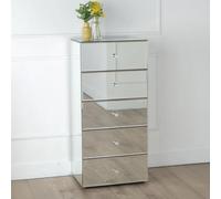 Chelsea Narrow Chest - 5 Drawer - Mirrored