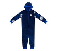 Chelsea Official Football Gift Kids Fleece Hooded All-In-One Navy 10-11 Years