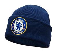 Chelsea Official Football Gift Kids Knitted Bronx Beanie Hat Crest Navy