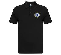 Chelsea Official Football Gift Mens Crest Polo Shirt Black Medium