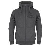 Chelsea Official Football Gift Mens Fleece Zip Hoody Grey Medium