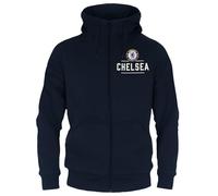 Chelsea Official Football Gift Mens Fleece Zip Hoody Navy Large