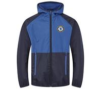Chelsea FC Official Gift Mens Shower Jacket Windbreaker Navy Royal Blue Small