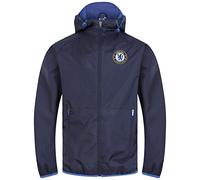Chelsea FC Official Gift Mens Shower Jacket Windbreaker Peaked Hood Navy 3XL