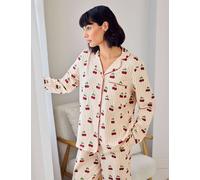 Chelsea Peers Cotton Rich Tall Cherry Print Pyjama Set Soft White