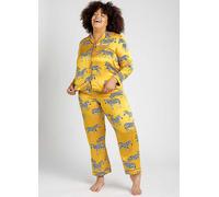 Chelsea Peers Curve Zebra Print Pyjama Set Mustard