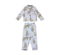 Chelsea Peers Female Pure Cotton Seersucker Leopard Pyjamas (1-12 Yrs) - 5-6 Y - Blue Mix, Blue Mix