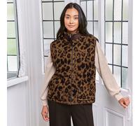 Chelsea Peers Reversible Boucle Gilet BROWN SIZE 10
