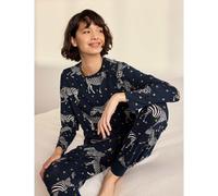 Chelsea Peers Spot Zebra Print Long Pyjama Set Navy