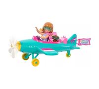 Chelsea Can Be… Doll & Plane Playset, 2-Seater Aircraft with Spinning Daisy Propellor & 7 Accessories, Including Puppy & Stickers, HTK38