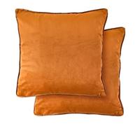 Emma Barclay Chelsea - Soft Touch Velvet Luxury Cushion Cover in Orange - 17x17 (43x43cm)