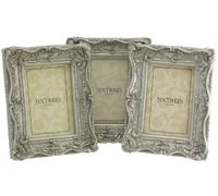 Chelsea TRIPLEPACK Shabby Chic Style Very Ornate Antique Silver Photo Frames for a 6"x 4" (152x102mm) Picture by Sixtrees.