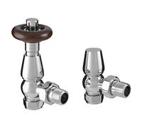 Chelsea TRV Traditional Themed Thermostatic Antique Radiator Valve Set Pair (Polished Chrome CHELRVCP)