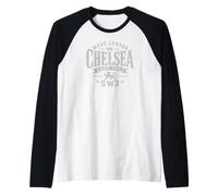 Chelsea West London Est. 785 AD SW3 Aged Light Grey Print Raglan Baseball Tee