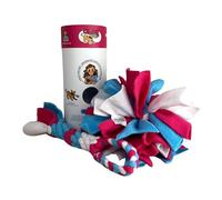 Chelsy's Toys 3-in-1 Enrichment Tube for Dogs - Tug Toy, Treat Dispenser & Snuffle Ball | Fleece Rope Dog Toy | Tug of War | Interactive Dog Treat Puzzle for Dogs & Puppies | Wet/Freeze Teether (Blue)