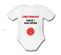 CHELTENHAM SINCE I WAS BORN PERSONALISED Unique Baby Vest Baby Grow Babygrow Boys Girls UNISEX FOOTBALL TOWN