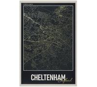 Cheltenham Street Map Poster Print | England | Gold | A4