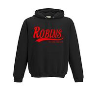 Cheltenham Town Robins Football Gift - Hoodie one Life one Club top Jumper Sweatshirt FC Present FH102 (Adult XL, Jet Black)