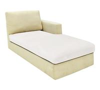 CHELZEN Velvet Sofa Seat Cushion Cover, Stretch Sofa Cushion Slipcovers, Soft Couch Cushion Covers, L Shaped Chaise Longue Furniture Protector (Chaiselounge, White)