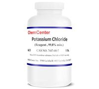 ChemCenter Potassium Chloride, High Purity Crystals, 99.8% min.,1lb. (454 Grams).