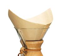 Chemex Bonded Unbleached Pre-Folded Square Coffee Filters, 100 Count