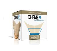 Chemex Bonded Unbleached Pre-Folded Square Coffee Filters, 100 Count