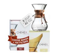 CHEMEX Bundle - 8-Cup Classic Series - 100 ct Square Filters - Exclusive Packaging