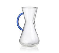 Chemex Pour Over Coffee Maker, Colored Glass Handle, 3 Cup 15oz, Sapphire