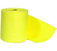 Chemical Absorbent Roll 38cm x 40m | Heavyweight, Bonded, Perforated Roll for Hazardous Spill Cleanup with 45L Sorbency - Bright Yellow for Chemical and Hazmat Spill Response
