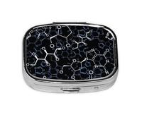 Chemical Chemistry Symbols,Meta Pill Box 2 Compartment Medicine Case,Portable Organizer,Rectangle Meta Portable Organizer Pill Box 1579 Compartment Medicine Case