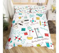 Chemical Elements King Size Duvet Cover Sets Science Topics Bedding King Size Bed Set 3D Print Ultra Soft Microfiber Quilt Cover 230 x 220 with Zipper Closure and 2 Pillowcases F-2932